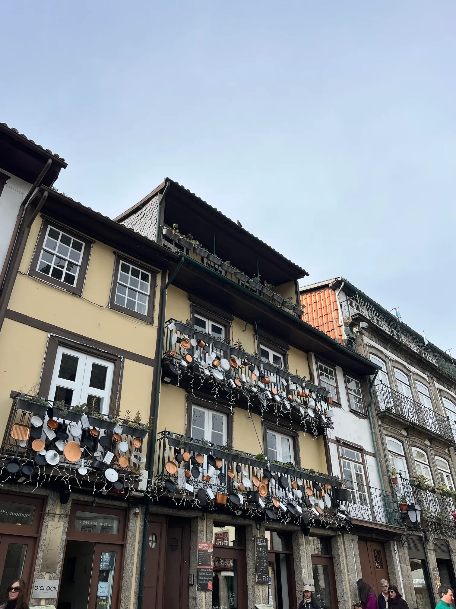 Colorful building facade in Guimarães old town