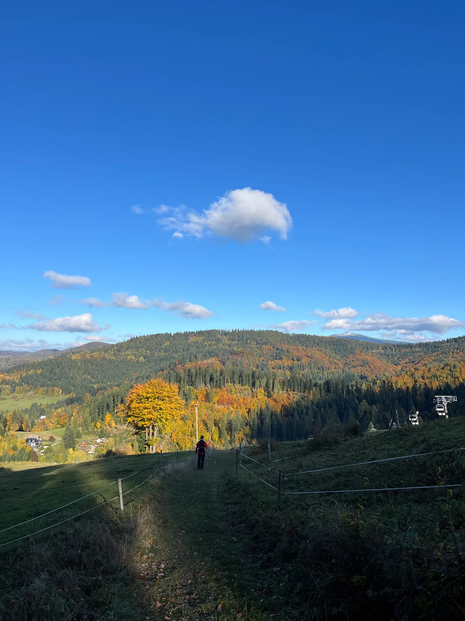 Trasa na Pilsko vedoucí vedle sjezdovek