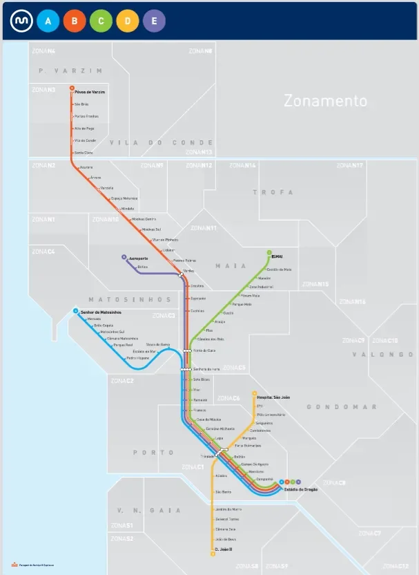 Mapa metra Porto