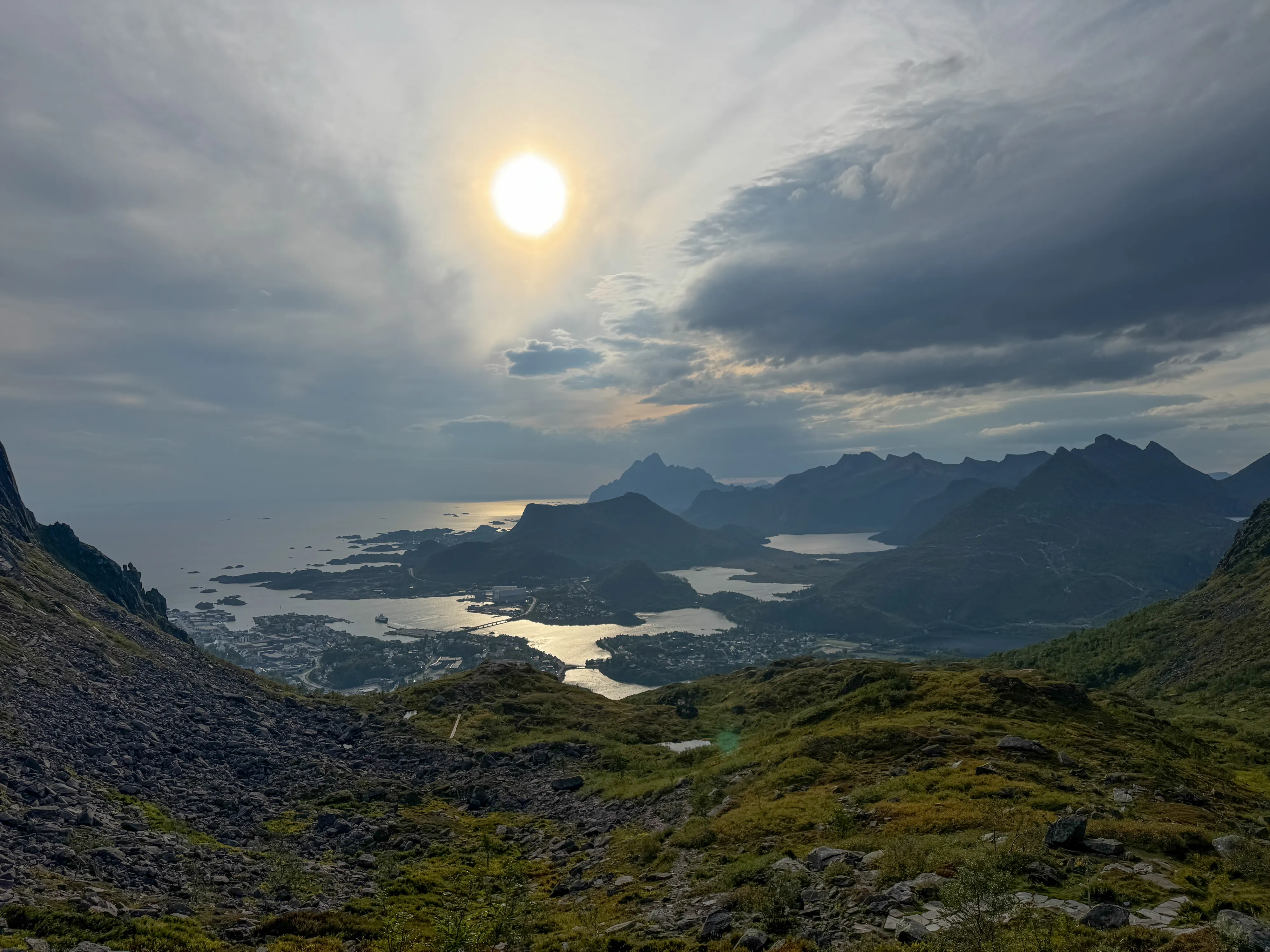 Lofoten landscape seen from the viewpoint at Djevelporten