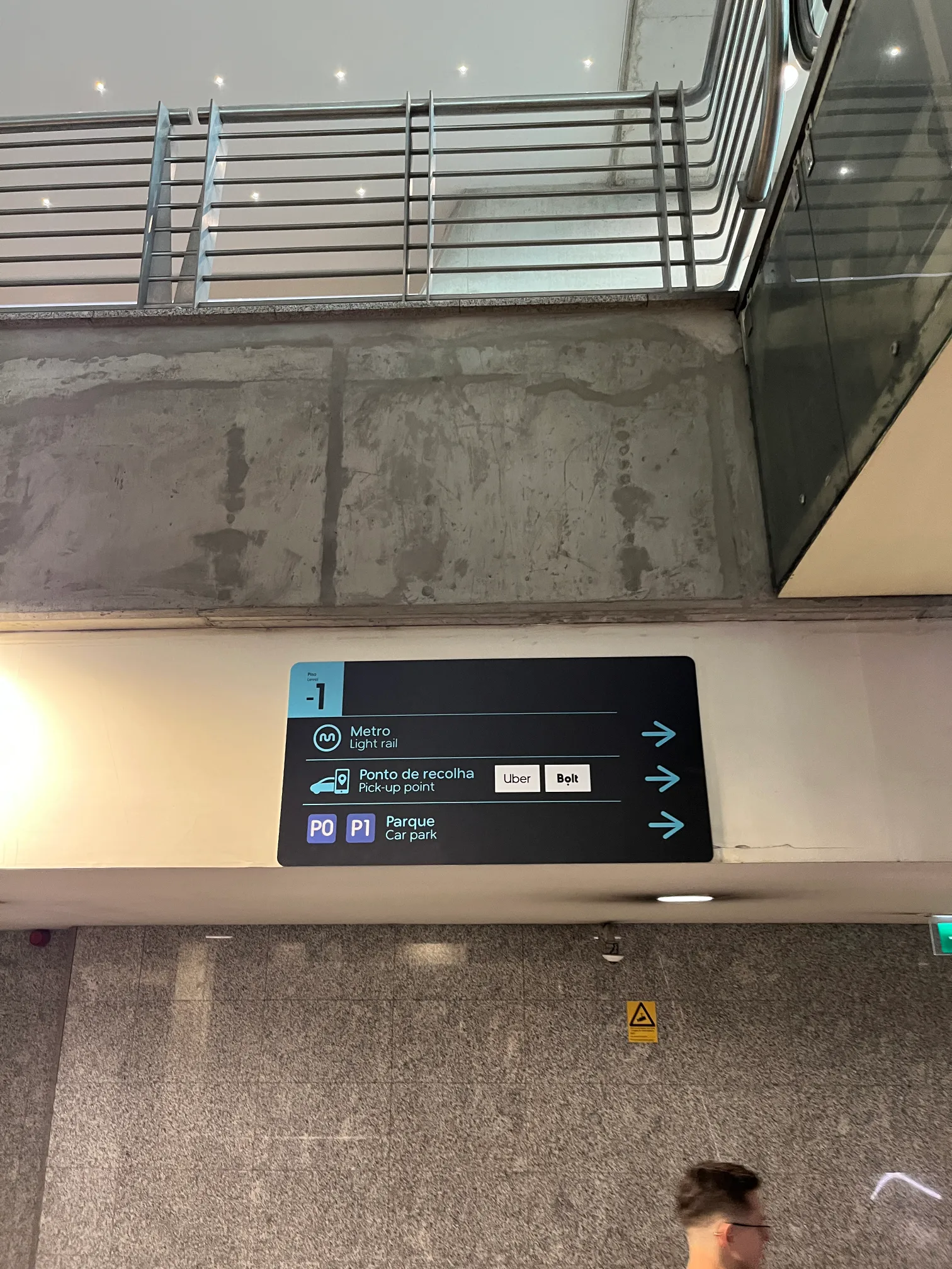 Metro signs at the airport