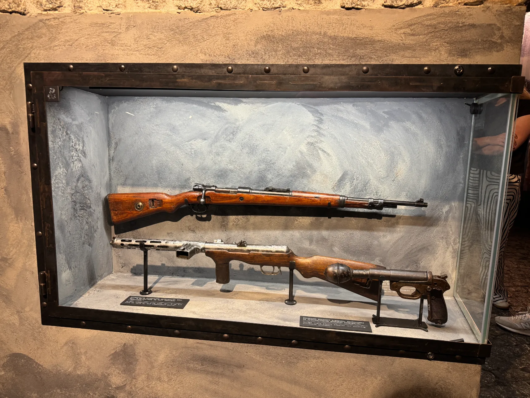 Historical weapons display at Warsaw Uprising Museum